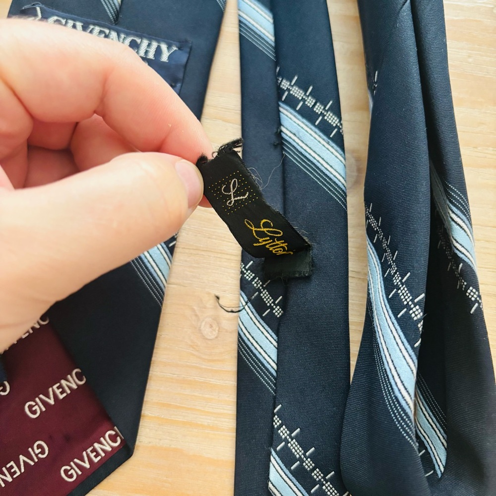 Givenchy Elegant Blue Patterned Stripe Tie Mens Designer Luxury Polyester - Picture 6 of 7